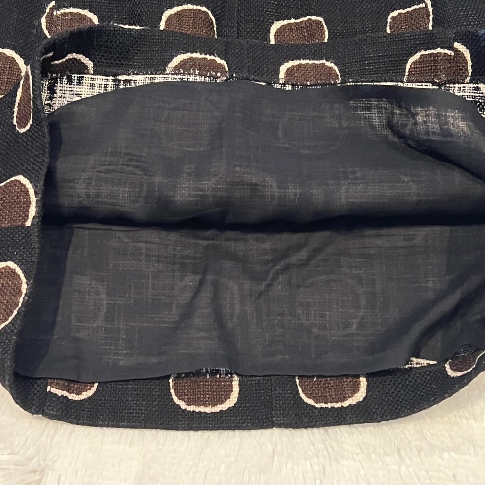 Tory Burch Black and Brown Circle Polka Dot Mini Skirt Size 10 EUC - Picture 8 of 12